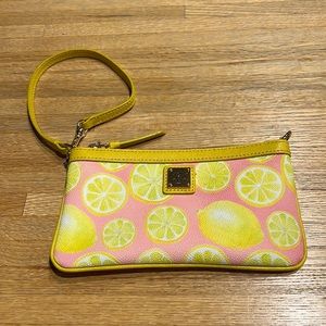 Dooney & Bourke Lemon Large Slim Wristlet Chevron